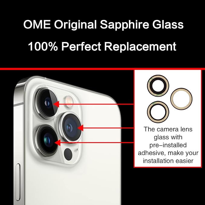 ASDAWN Back Camera Lens Glass Replacement for iPhone 13 Pro and 13 Pro Max, Rear Lens Glass Replacement kit with Pre-Installed Adhesive + Installation Manual + Repair Tool Kit - Image 5