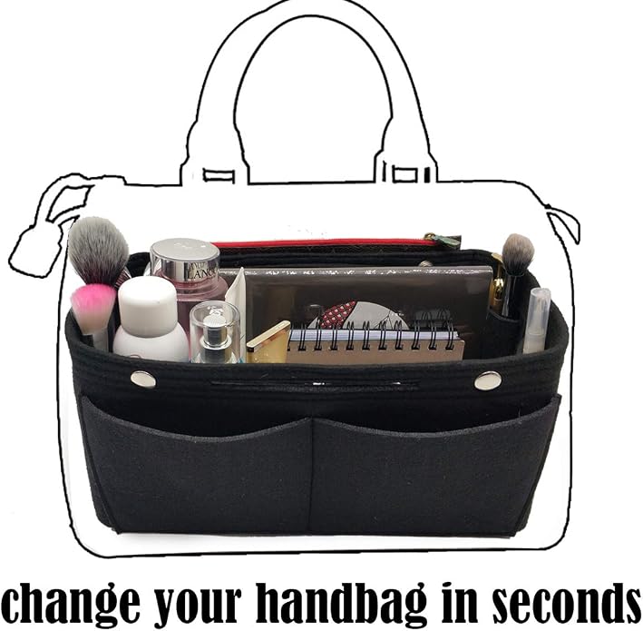 LEXSION Purse Organizer Insert Multi Pocket Bag Organizer Shaper | zipper bag, tote shaper, multi pocket bag, handbag shaper, various sizes - Image 5