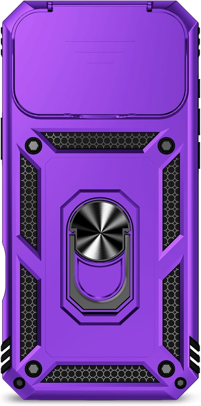 SunStory Phone Case for iPhone 17 Pro Max Case with HD Screen Protector & Slide Camera Cover & Rotated Ring Kickstand, [Military-Grade] Phone Case for iPhone 17 Pro Max, Purple - Image 9