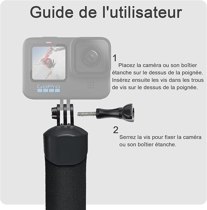 FitStill Waterproof Monopod Floating Hand Grip for Go Pro Hero 13/12/11/10/9/8/7/6/5/4k/max, DJI Osmo Action 6/5 pro/4/3, Insta 360 ace pro 2/X5/X4 Underwater Selfie Stick Grip - Image 5
