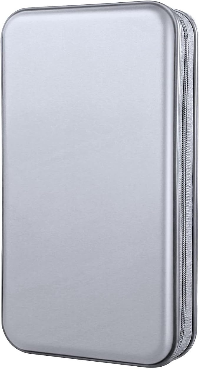 96‑Capacity Hard Plastic CD/DVD Binder for Car, Home & Travel | Zipper‑DVD Organizer, Scratch‑Resistant Sleeves Shield Discs From Dust & Damp; Stores Music, Video, Gaming & Blu‑ray Discs by Bivisen