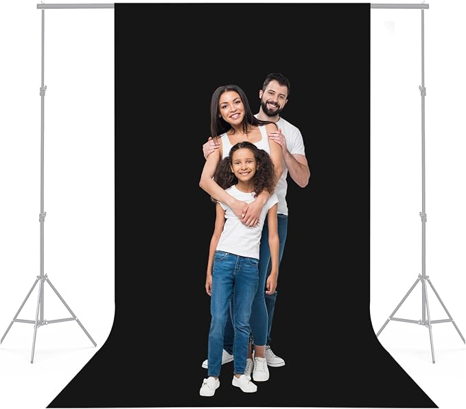 6x10 Ft Black Backdrop for Photography Background, Studio Background for Portraits, Product Shoots, Vedio, Chromakey Black Screen for Streaming Live, Party, Zoom Meeting by BEIYANG