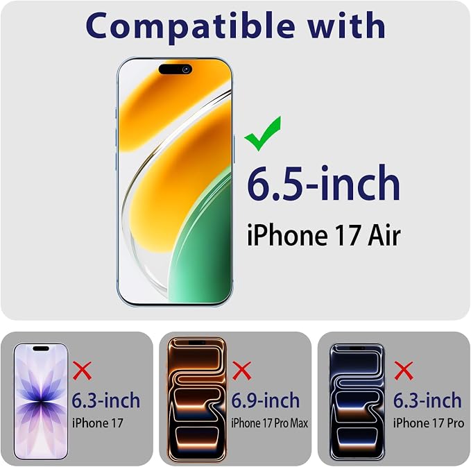 2+2 Pack Privacy Screen Protector for iPhone Air / 17 Air | Anti Spy Tempered Glass, with Camera Lens Protector, Anti Scratch, Bubble Free - Image 2