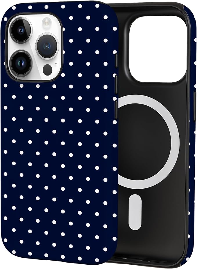 TPU Phone Case for iPhone 15 Pro, MagSafe Wireless Charging Compatible, Shockproof Slim Fit Protective Cover with Anti-Yellowing & Raised Camera Protection (Polka dot 7, iPhone 15 Pro) by Unknown
