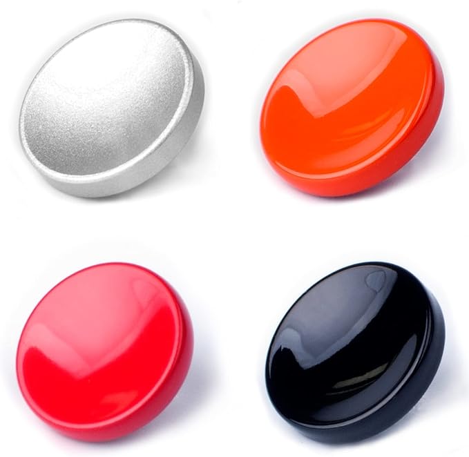 VKO Metal Soft Shutter Release Button | Delicate Camera Shutter Button Black Red Silver Orange(11mm Concave Surface)(4 Pack) by VKO