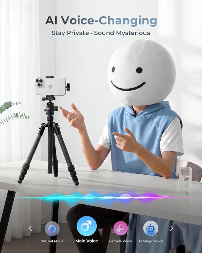 Wireless Lavalier Microphone for iPhone & Android, Mini Clip-On Lapel Mic with 25H Charging Case, AI Noise Reduction, 3 Voice Modes for Vlogging, TikTok & Live Streaming - Image 8