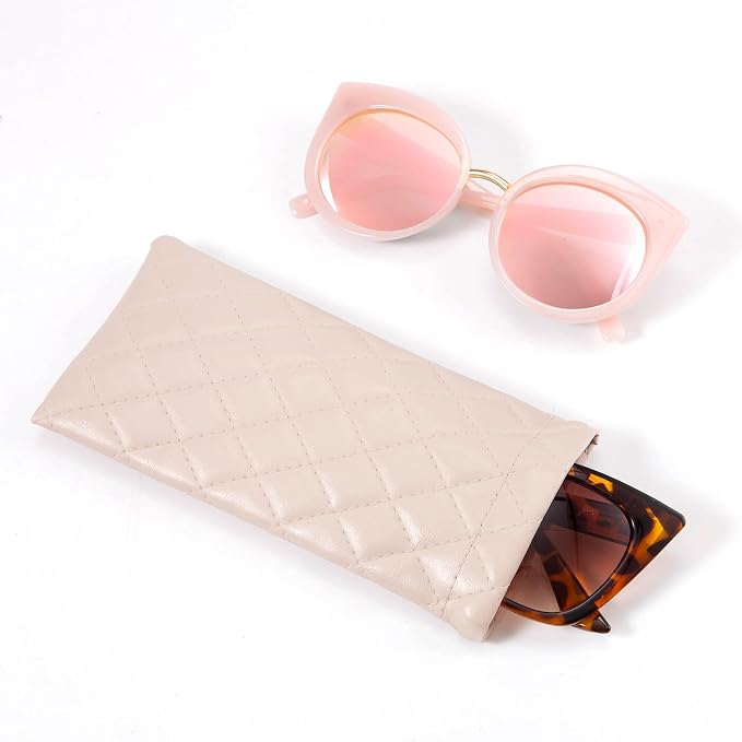 TRIUMPH VISION Eyeglass Case Glasses Case Soft Sunglass Pouch Sleeve 3 Pack | Slim Lightweight Alternative to Bulky Case, Leather Lined Protect Lens, Squeeze Easy to Use, Stylish Portable for Daily Use - Image 4