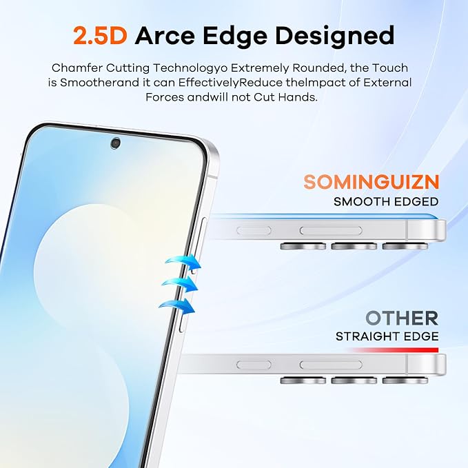 3+3 for Samsung Galaxy S25 FE 5G Privacy Screen Protector Camera Protector | 9H Tempered Glass Cell Phone Protector Camera Lens Protector - Image 6