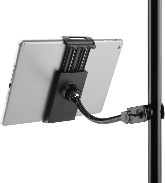 Mic Stand Phone Holder, Flexible Phone Holder for Microphone-Stand, Adjustable Mic Stand Holders for Most Mobile Phones And Tablets(COLOR:Black) by Unknown