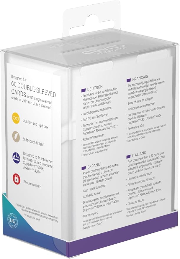 Ultimate Guard Boulder 60+ Classic, Deck Case for 60 Double-Sleeved TCG Cards, Frosted, Secure & Durable Storage for Trading Card Games, Soft-Touch Finish - Image 8