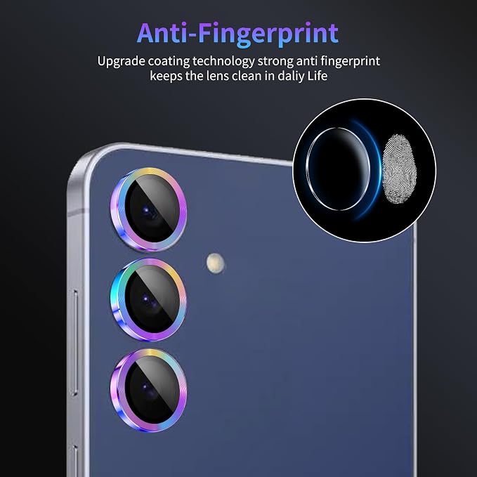 Camera Lens Protector for Samsung Galaxy S25 FE,1 Pack | Tempered Metal Glass Camera Cover, HD Clear Anti-Scratch Lens Screen Protector Film,Case Friendly,Colorful Titanium - Image 6