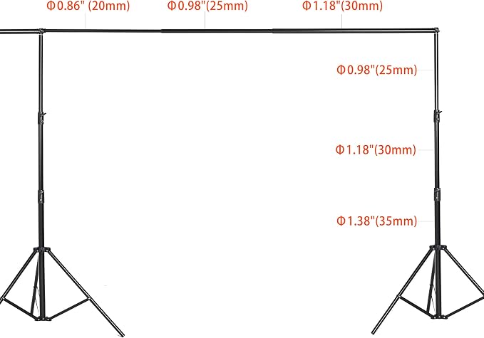 Kate 10x20ft (3x6m) Photography Backdrop Frame Stand for Room Set Adjustable Heavy Duty Photography Background Support System Kit - Image 3
