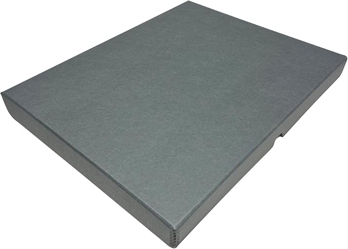 Lineco Clamshell Archival Storage Box, 16.5x20.5x1.75 Inch, Gray | Acid-Free with Metal Edge Boxboard, Organize and Store Photos Documents Cards Negatives Magazine Prints Family Records DIY by Lineco