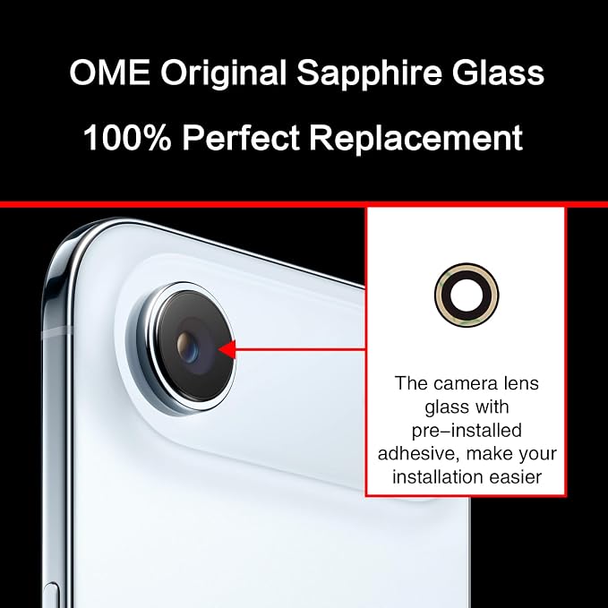 2PCS ASDAWN Back Rear Camera Lens Glass Replacement for iPhone Air 6.5 inch with Pre-Installed Adhesive, Back Lens Glass with Installation Manual + Repair Tool Set - Image 4