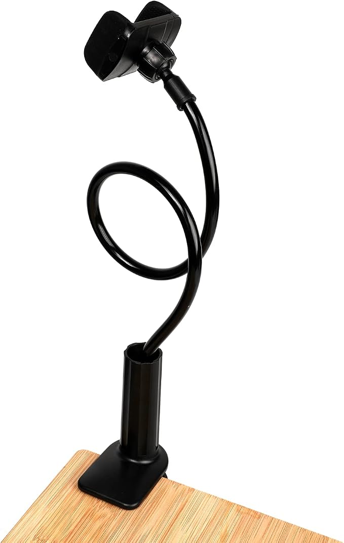 Phone Holder Bed Gooseneck Mount Mobile Phone Holder Table Stand | Adjustable Flexible 360° Rotation Cell Phone Clip Holder Lazy Bracket Mount for All Smart Phone Microphone - Image 9