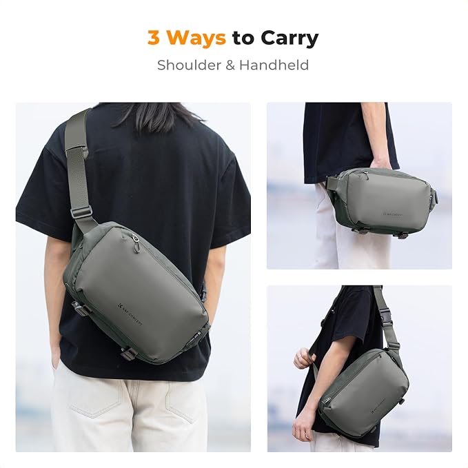 K&F CONCEPT 2 in 1 Camera Sling Bag, Everyday Shoulder Bag | Multifunction Photography Compact Crossbody DSLR Portable Bag, Compatible for Canon/Nikon/Sony, BS01 - Image 6