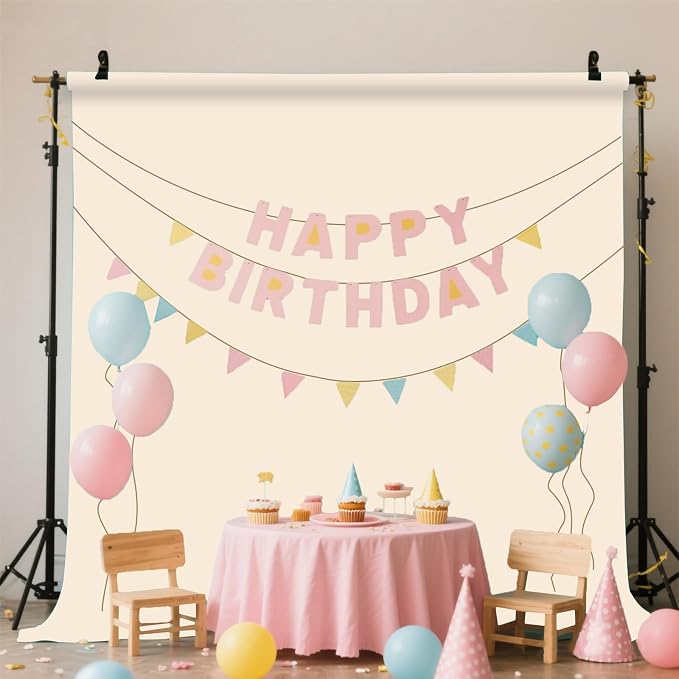 Beige Photo Backdrop for Photoshoot Background Photography 10x10ft | Polyester, Portrait Product Real Estate Shoot, Wedding Family Decor - Image 2