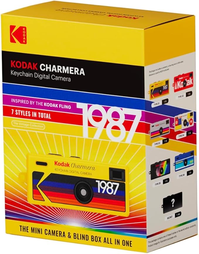 KODAK CHARMERA Keychain Digital Camera Blind Box Single Box (1PC),Mini Camera,Digicam,Video Recording,Bag Charm,1.6 Megapixels,Micro SD Card Slot,for Beginners Teens and Adults - Image 2