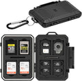 Small 18 Slots Memory Card Case for 8 SD 4 CFA 4 TF and 2 Nano SIM Cards, IP67 Waterproof Anti-Shock Anti-Dust, Compact Size & Portable SD SDHC SDXC CFexpress Type-A Card Holder Organizer Storage Box by JJC