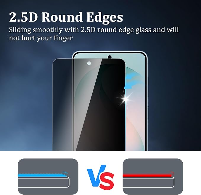 2+2 Pack Privacy Screen Protector for Samsung Galaxy S26 Plus | With Camera Lens Protectors, 9H Tempered Glass, Anti-Spy, Case Friendly - Image 5