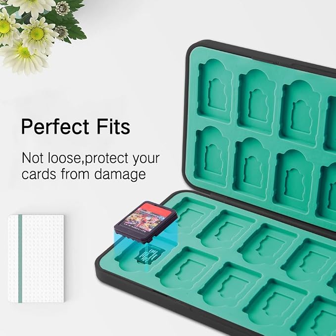 PERFECTSIGHT Switch Game Case Compatible with Nintendo Switch 2/OLED/Switch Lite, 24 Switch Game Holder Cartridge Case with 24 Game & 48 Micro SD Cards Storage, Kingdom Badge - Image 3