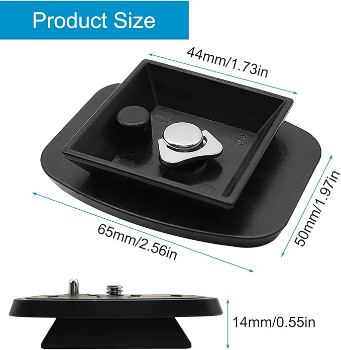 2 Pcs 44mm Tripod Quick Release Plate Camera Mounting Adapter, Universal QB-4W Tripod Mount Attachment Baseplate, Compatible with Velbon, Sony, Sunpak, Ravelli - Image 3