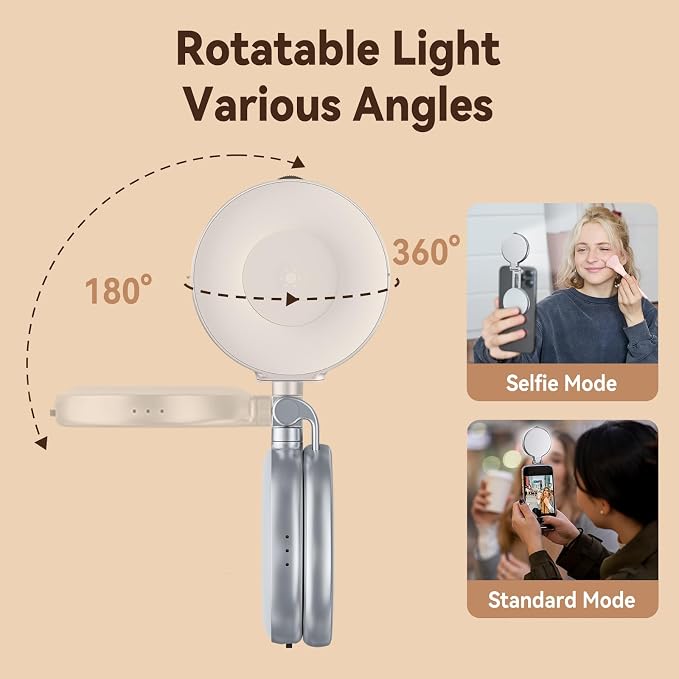 AFAITH C03 Magnetic Selfie Ring Light, Phone Light Compatible with iPhone Magsafe, CRI97 360° LED Selfie Ring Fill Light with Mirror for Selfies/Photography/TikTok/Zoom Calls/Video Conference - Image 2
