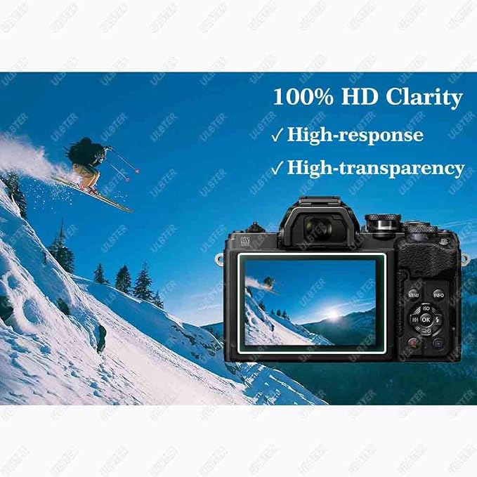 ULBTER Screen Protector for Olympus E-M10 Mark IV III II I Camera [3+2Pack] | 0.3mm 9H Hardness Tempered Glass Flim & Hot Shoe Cover Anti-Scrach Anti-Fingerprint - Image 5