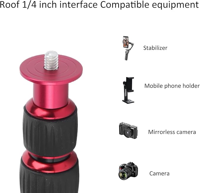 LR-255 Camera Monopod, 13.2-42.5in Extension Pole, 5 Section Aluminium Alloy, Black, Supports 5kg, Compatible with Camera, Smartphone, Camcorder, Tablet - Image 5