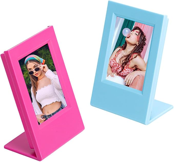 Orga'Neat 2x3 Mini Photo Frame w/Storage Case for Instax Mini Film Evo/12/11/Liplay/Se/Link 3/41/40/99/90/7+ Photos, Polaroid Small Wallet Size Picture Desk Display for Home & Office -2 Set by OrgaNeat