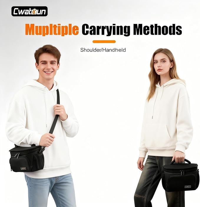 Cwatcun Compact Camera Sling Bag, Crossbody Case for DSLR/Mirrorless | fits 1 Camera Body+1 lens. Travel Photography Camera Shoulder Messenger Bag for Canon, Nikon, Sony, Fuji ,travel ready. - Image 8