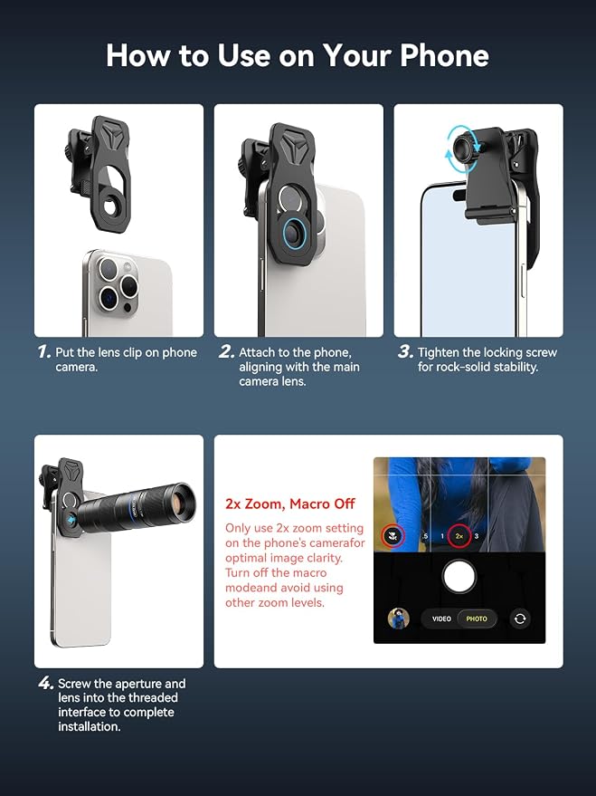 MIAO LAB 5-10X Zoom Telephoto Lens, High Power Telephoto Mobile Cell Phone Lens for iPhone 17/16/15/14/13 Series, Samsung, Android Phone and Most Smartphone - Image 8