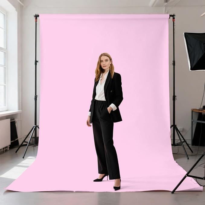 Pink Photography Backdrop for Photoshoot, Fabric 5x7ft | Polyester Studio Photo Backgrounds, Non Reflective, Easy to Hang, for Portrait Shoot, Product, Party Decor, Video Creation - Image 2