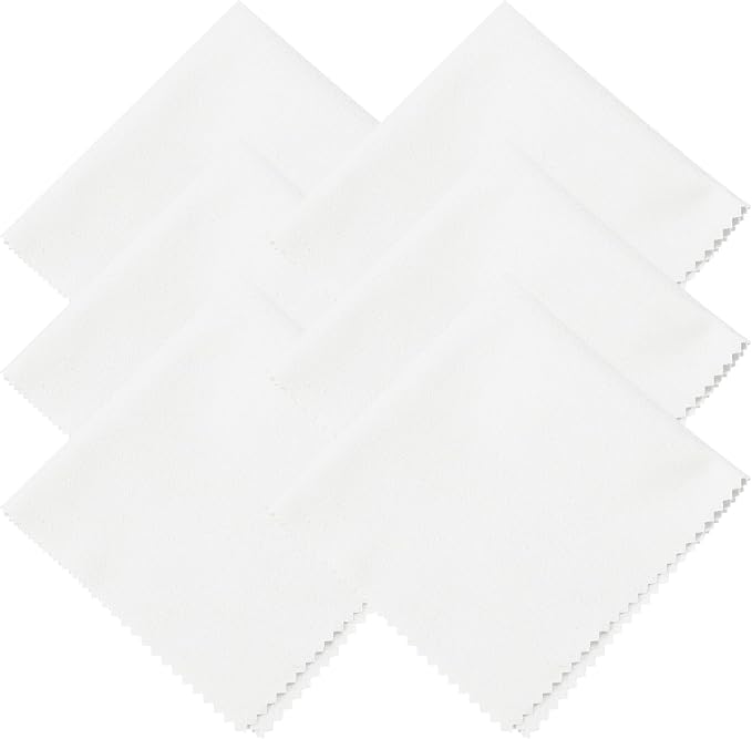 uxcell 6 Pcs Microfiber Cleaning Cloth for Glasses, 11.8 x 11.8 Inch Eyeglass Cleaning Cloth, Glasses Cleaner Wipes for Electronics Lenses Screens Cameras Cell Phones, Light White by uxcell