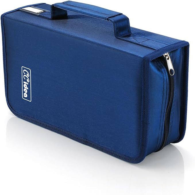 CCidea CD Case DVD Storage Holder, 128 Capacity DVD Cases Organizer CD Plastic Protective Carrying Binder,Portable Cd Wallet for Home Travel (Blue), 128-blue, L11 xW 6 x H3.5 INCH, Beauty Case - Image 5