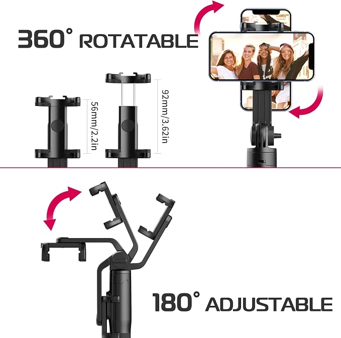 ULANZI SK-03 Selfie Stick Tripod, 64" Professional Stable Phone Tripod Stand for Smartphone/Action Camera, 3 in 1 Extendable Phone Holder with Detachable Remote for Travel Selfies Video Recording Vlog - Image 3