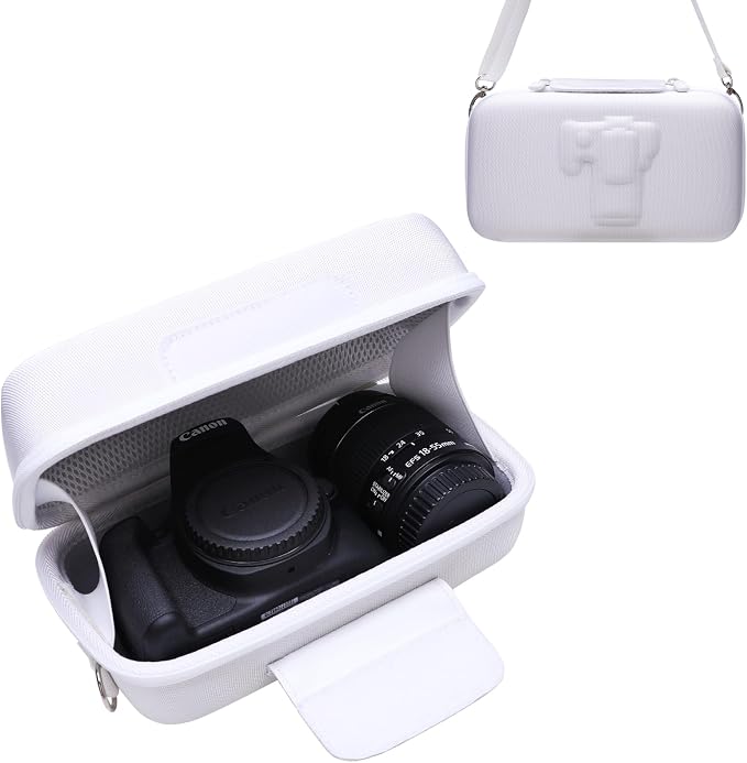 Case for Canon EOS Rebel T7/R50/R100 DSLR SLR Camera and 18-55mm Len White | Hard Carrying Travel Case for Canon EOS Rebel T7/R50/R100/R50 V/T6/R8/R10/RP/SL3/R5/T100 DSLR SLR Camera and 18-55mm Len by LTGEM