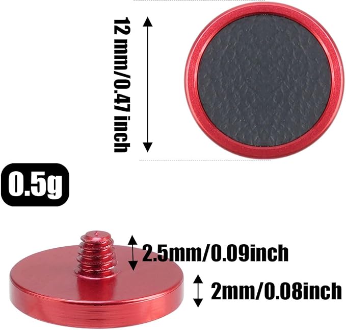 FocusFoto 2-Pack Camera Shutter Button PU Leather Soft Shutter Release Button Fits for Fuji X-M5 X-T50 X100VI X-T5 X-T4 X-T3 X-T30 II X-E3, for Nikon ZF DF, for Leica M10 M9 M8 M7 (Red with Black) - Image 5