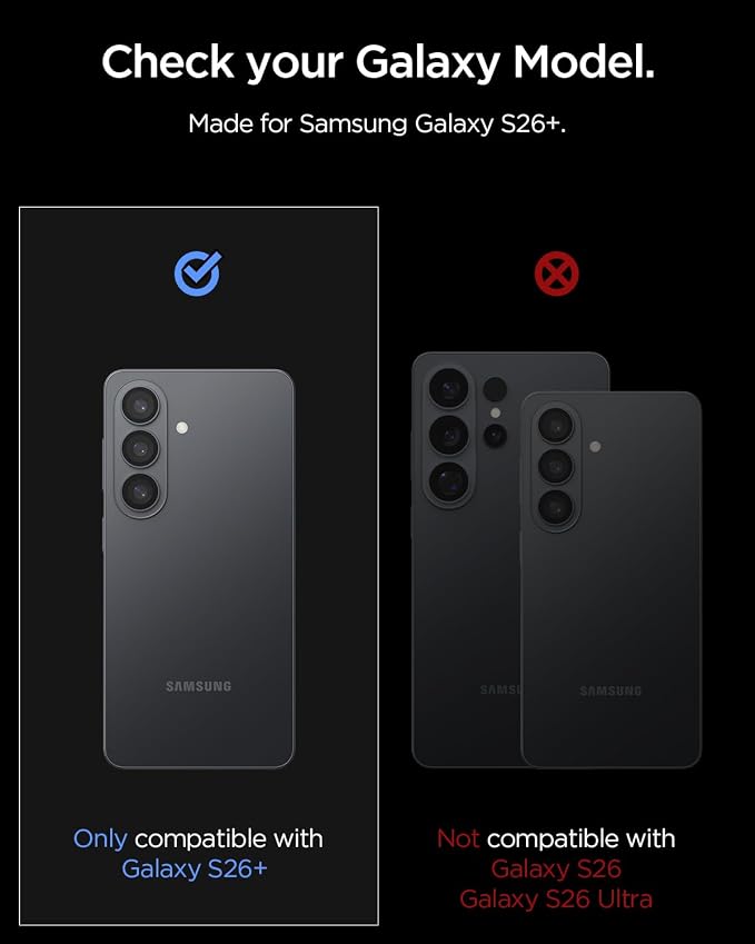 Spigen Camera Lens Protector for Galaxy S26 Plus - Black [2 Pack] | GlasTR EZ Fit Optik Pro, 9H+ Tempered glass, Scratch resistant, Original photo quality, Auto-align tray, Case-friendly - Image 2
