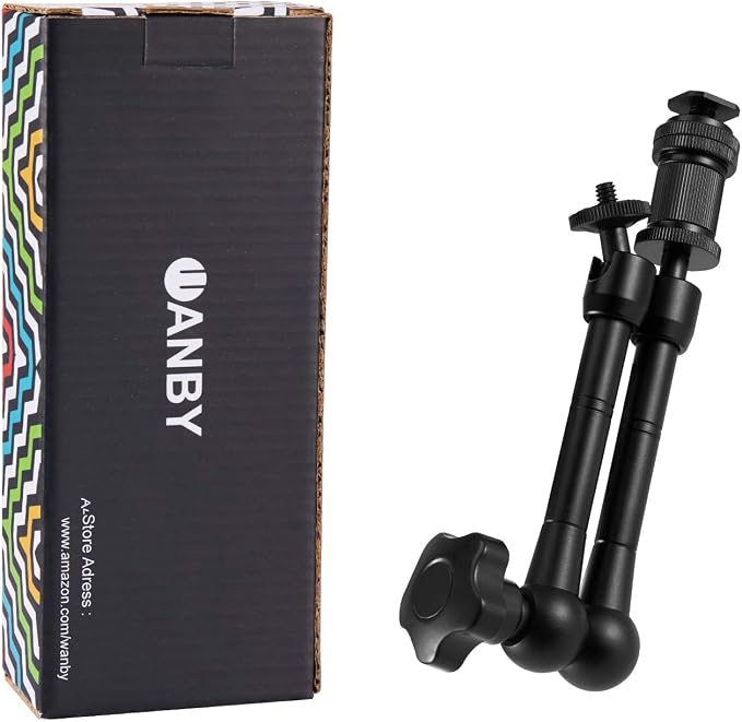 11 Inch Articulating Friction Magic Arm Adjustable w/Hot Shoe Mount 1/4'' Tripod Screw for DSLR Camera Rig, LCD Monitor, LED Lights, Flash Light (Arm) | Adjustable Flexible Arm Bracket for DSLR SLR Camera Rig LCD Monitor LED Flash Lights - Image 8