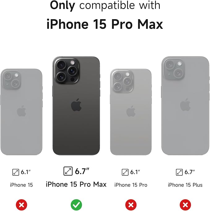 SURITCH for iPhone 15 Pro Max Case with Magnetic Camera Slide Cover and Adjustable Kickstand, Compatible with MagSafe, Shockproof Bumper Case Slim Protective Cover 6.7 Inch, Starlight Blue - Image 2