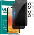2+2 Pack Privacy Screen Protector for iPhone 12, 6.1 Inch | Camera Lens Protector, Tempered Full Screen Glass, Anti-Spy, Bubble Free, Case Friendly by AVOAR