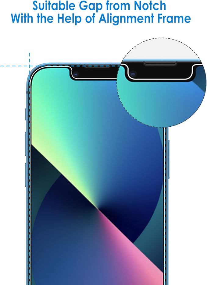 JETech Screen Protector for iPhone 13, 2+2 Pack | with Camera Lens Protector, HD Clear Tempered Glass, Anti-Scratch Protection, Easy Installation Tool - Image 3