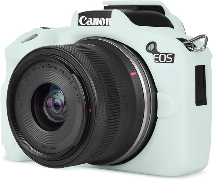 Rieibi EOSR50 EOS R50 Case, Soft Silicone Protective Case for Canon EOS R50 EOSR50 Vlogging Camera, Lightweight EOS R50 Camera Case Cover Grip Body Skin - Light Green by Rieibi