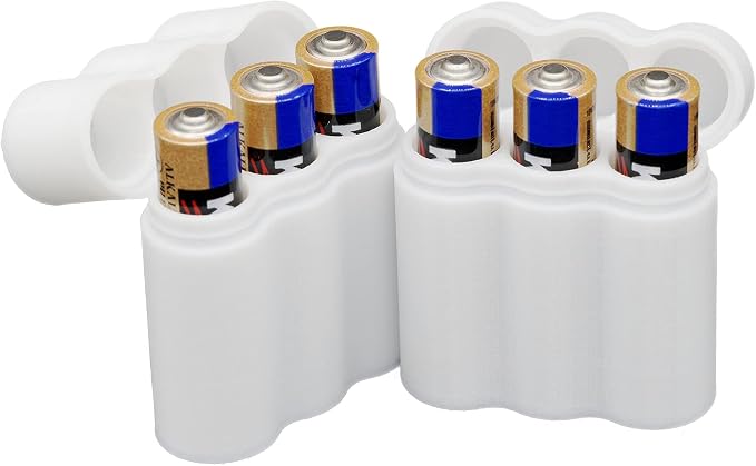 Slimline AAA Battery Case, Compact Durable TPU Organizer for Safe Storage & Home Organization – 2-Pack (Holds 3 Batteries) by Protect+Your+Power