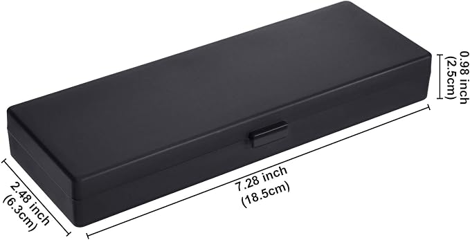 Chinco 4 Pieces Plastic Pencil Case Plastic Stationery Case with Hinged Lid and Snap Closure for Pencils, Pens, Drill Bits, Office Supplies (Black, Pink, White, Green) - Image 2