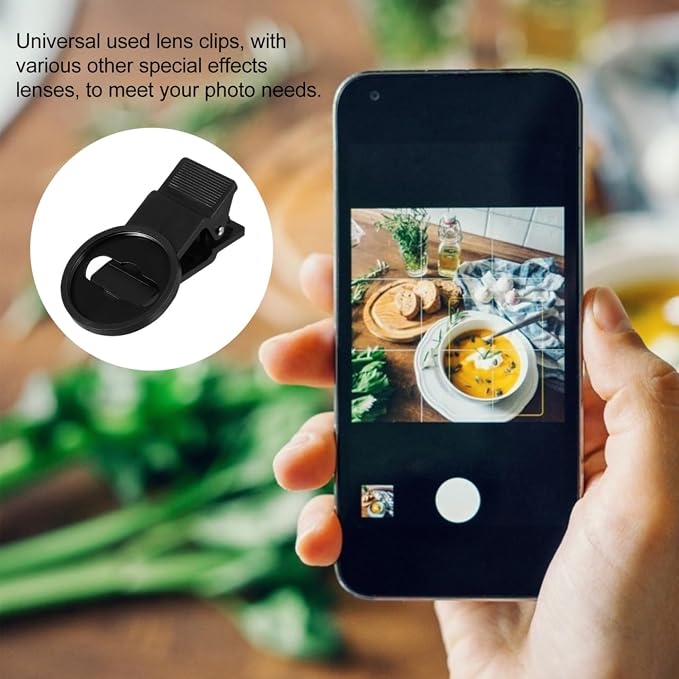 SEWACC Phone Lens Clips Universal Mobile Phone Photography External Lens Clip for Wide Angle Macro and Fisheye Lenses Screw Clamp Design 2 Pcs for Smartphone Camera Accessories - Image 4