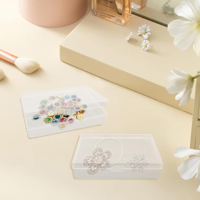 36 PCS Small Plastic Card Boxes Empty Playing Cards Deck Holders | Snap Closed Cases For 3.5X2.5 Inch Cards, Clear Beads Craft Supplies Organizer Containers, No Cards, Snap Closed Box - Image 6