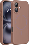miracase Magnetic for iPhone 16 Plus Case, [Soft Anti-Scratch Microfiber Lining], Compatible with MagSafe, Liquid Silicone Shockproof Drop Protection Phone Case for 16 Plus,Chocolate by Miracase
