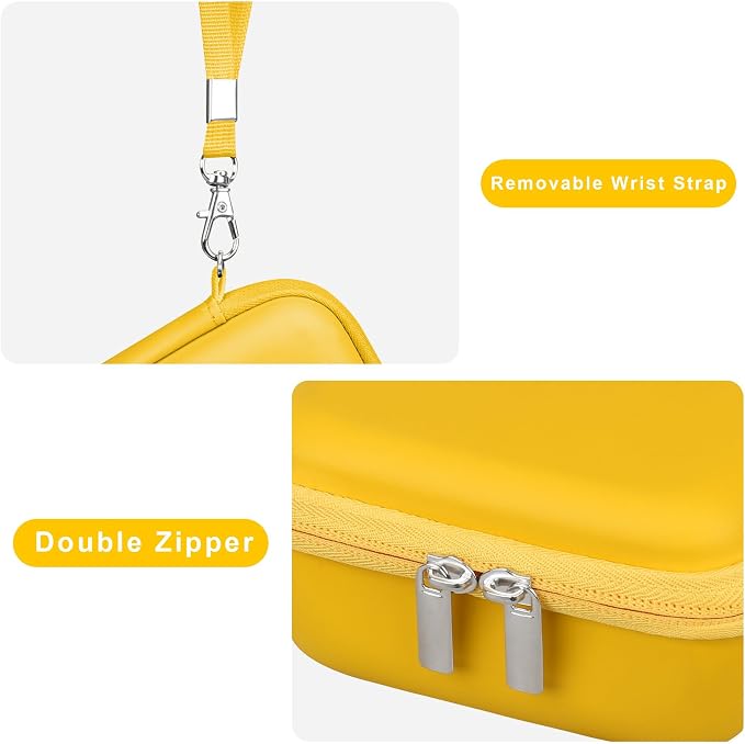 Canboc Carrying Case for CHUZHAO Vintage Mini Digital Camera, Yellow | Portable TLR Style Retro Camera Bag, Mesh Pocket fits USB Cable, SD Card, Case Only - Image 5